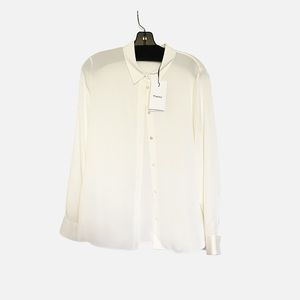 Theory Fitted Shirt in Silk Georgette NWT
